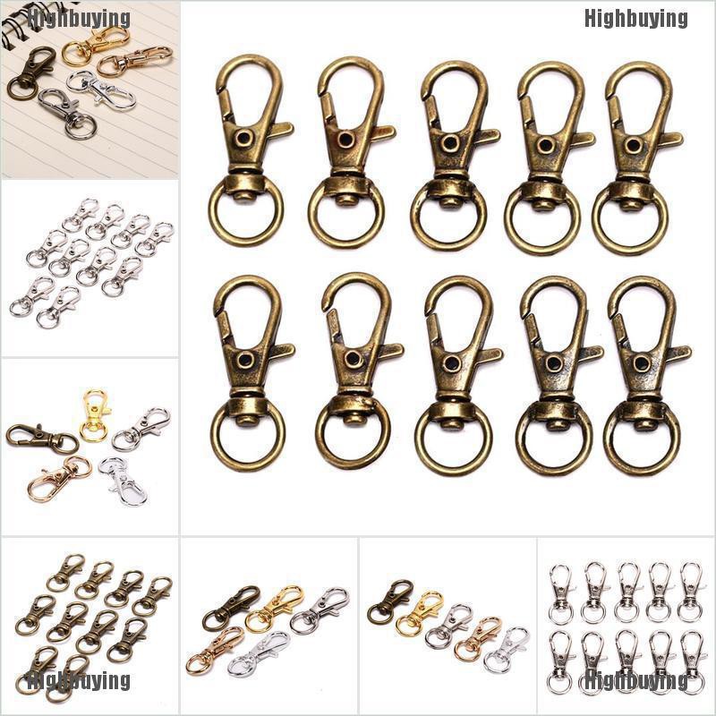 Hbid Glory 10pcs Klip Kait Lobster Model Putar Untuk Gantungan Kunci / Perhiasan DIY