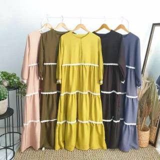 Anindya dress pakaian baju  gamis  outfit homey ruffle 