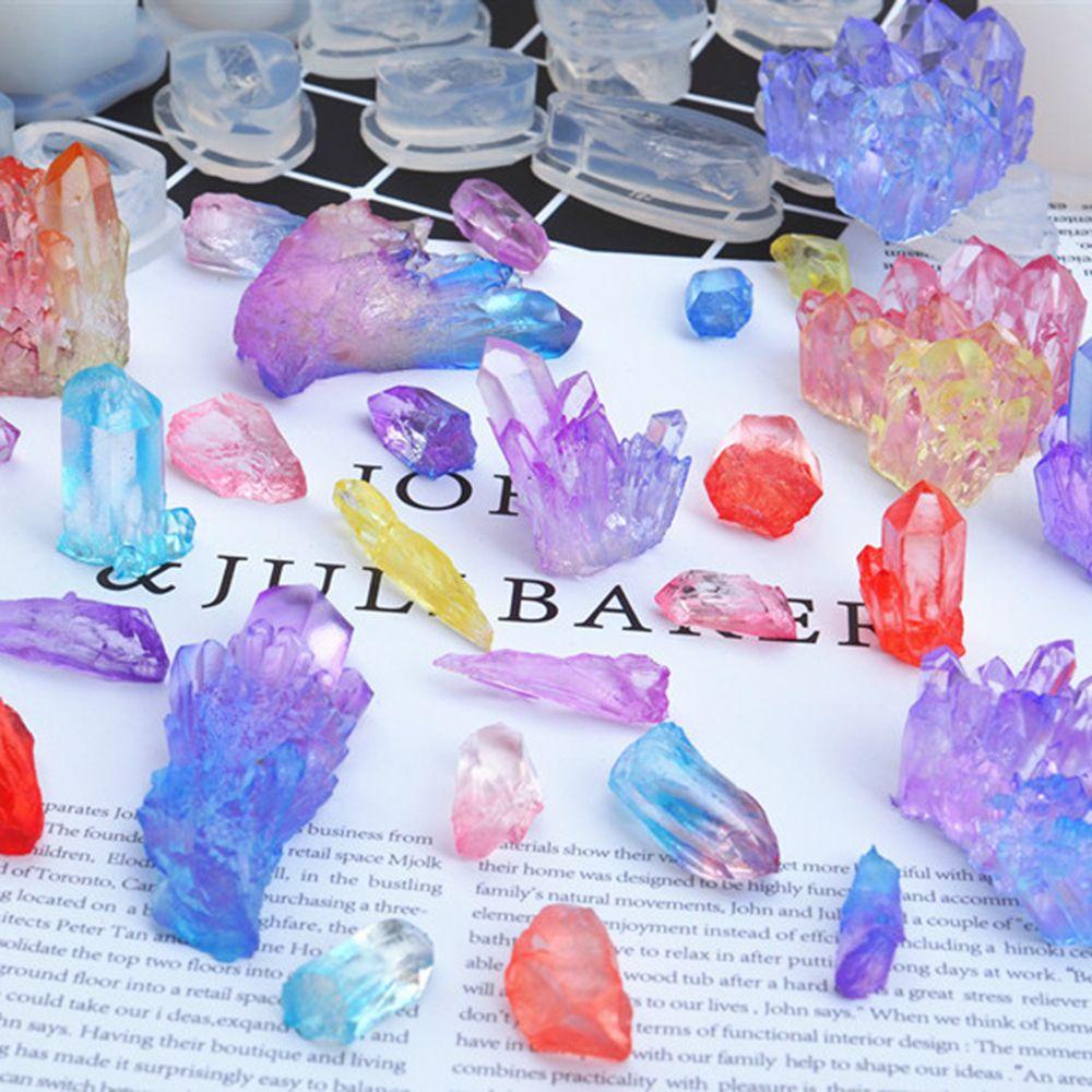 Solighter 1pcs Cetakan Resin 3D Kristal Cluster Batu Silikon Handmade Epoxy Casting