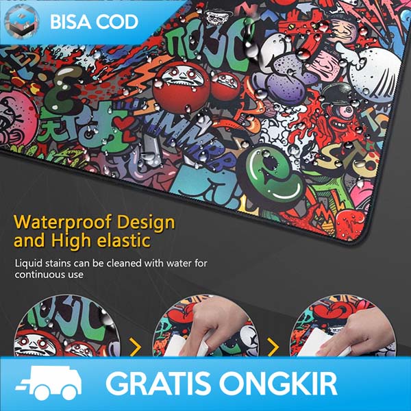 GAMING MOUSEPAD DESK MAT BAHAN SILIKON EASYIDEA ULTRA SMOOTH SLIP BACK