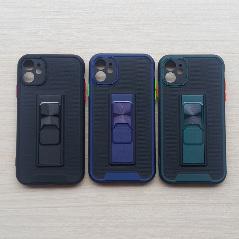 Carbon Case Iphone 11 / casing armor hard ring kickstando
