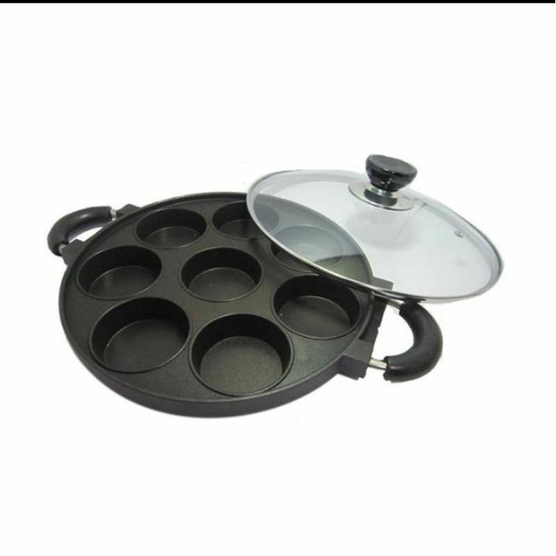 Cetakan 8 lubang, 7 lubang, pukis 10 lubang &amp; 4 Lubang merk Happy Call  anti lengket tutup kaca