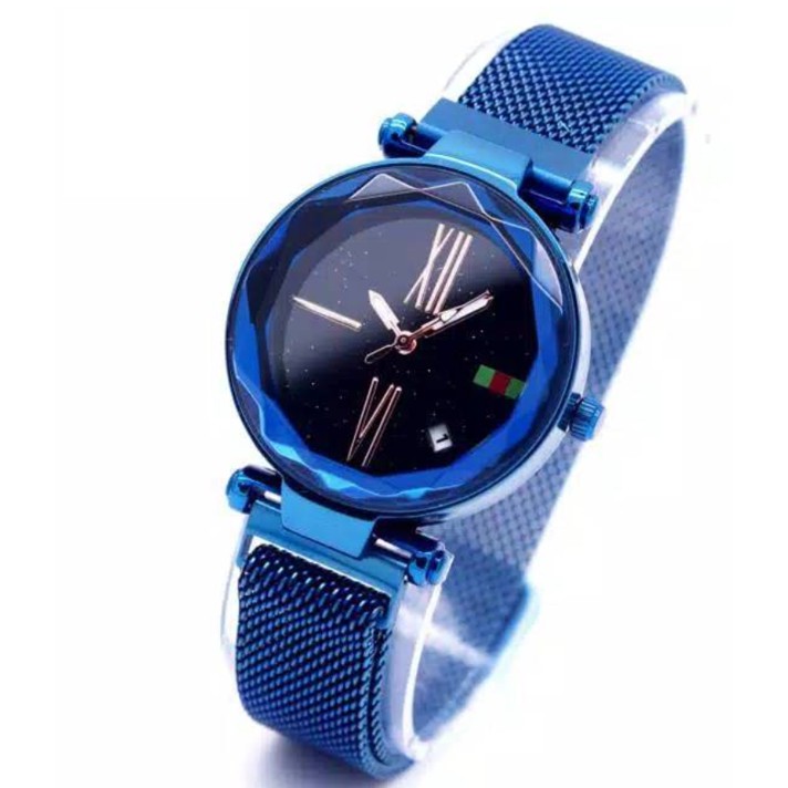 FYGALERYSURABAYA J137 Jam Tangan Analog Casual Rantai Magnet Fashion Wanita Tanggal / Non Tanggal