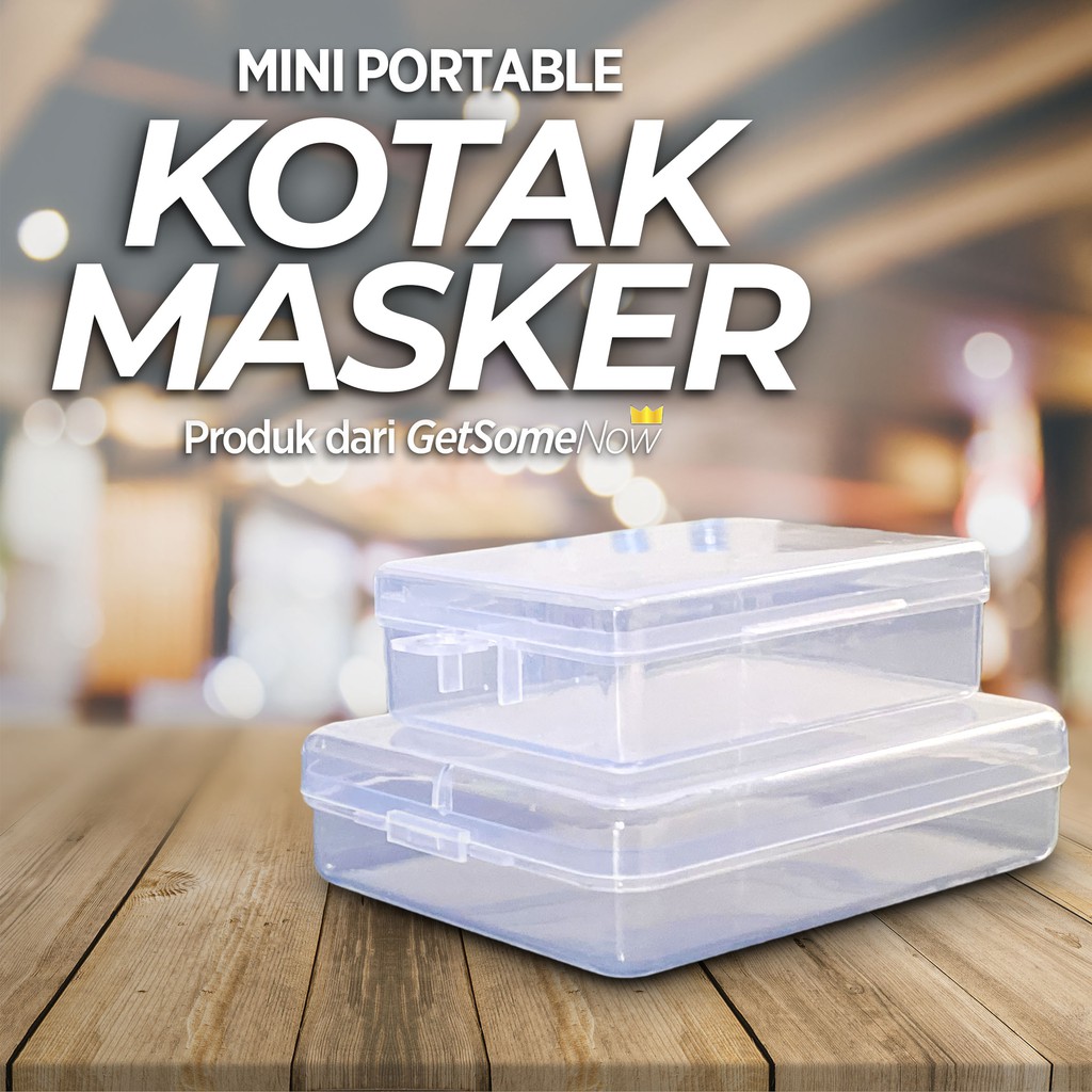 Kotak Masker Kain Medis Mini Lipat Portable Penyimpanan Cewek Cowok mask storage box tempat masker