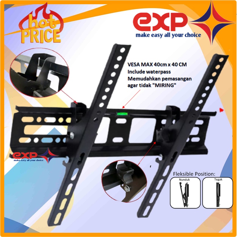 Garansi COCOK!! Bracket TV XIAOMI 42&quot; s/d 55&quot; Waterpas adjustable position