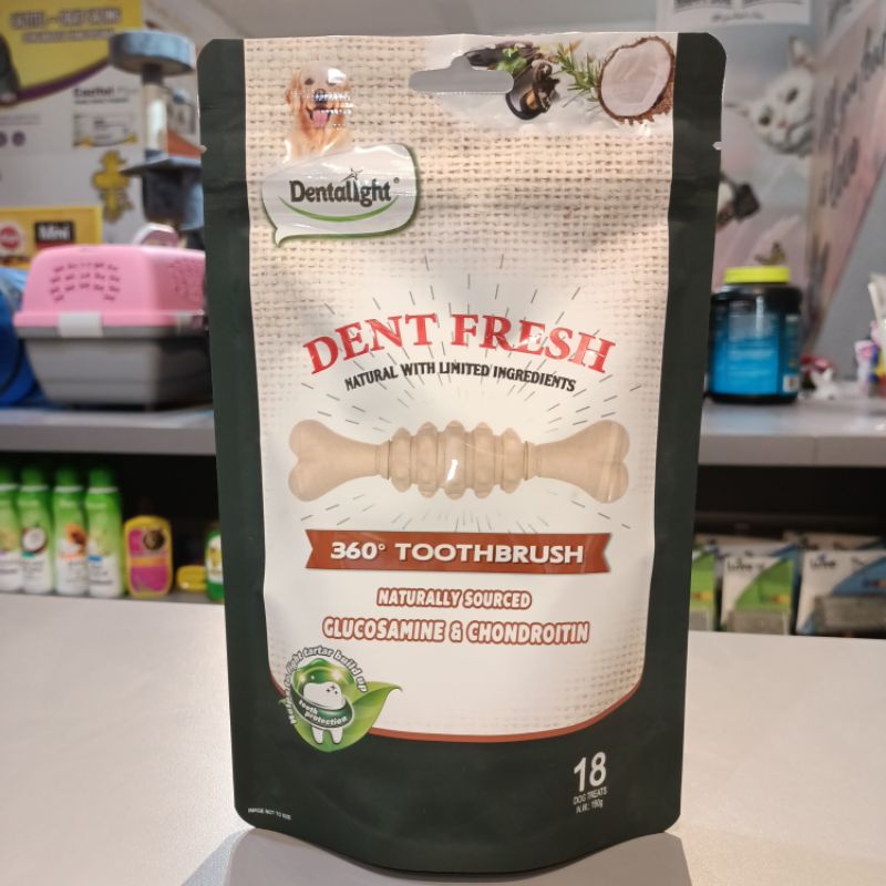 Dentalight Dent Fresh 150 gr 18pcs / Snack Dental Bersihkan Karang Gigi