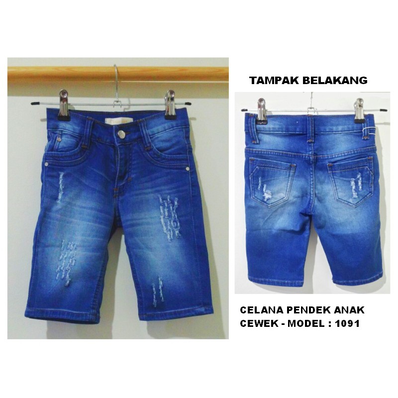 CLKD29 - Celana Pendek Anak Cewek Jeans Wash Model 1091