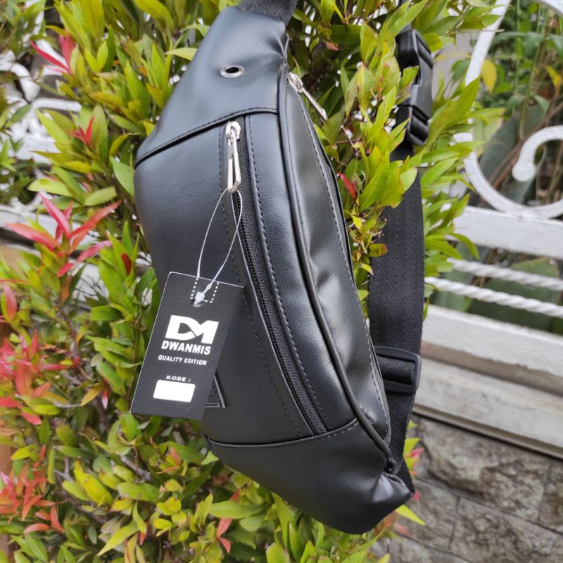 Tas Selempang Pria Original DM | Waist Bag Pria Kulit Sintetis
