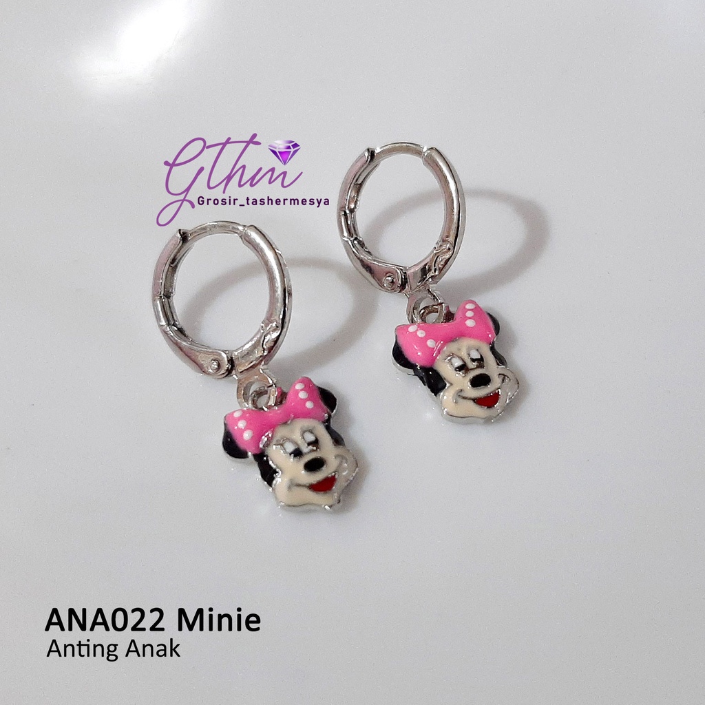 Anting Anak Miky Minie Klip Gold Plated Jewelry Perhiasan fashion Import Premium Anti karat Aman dan Cocok untuk anak-anak dan remaja ana022 GTHM