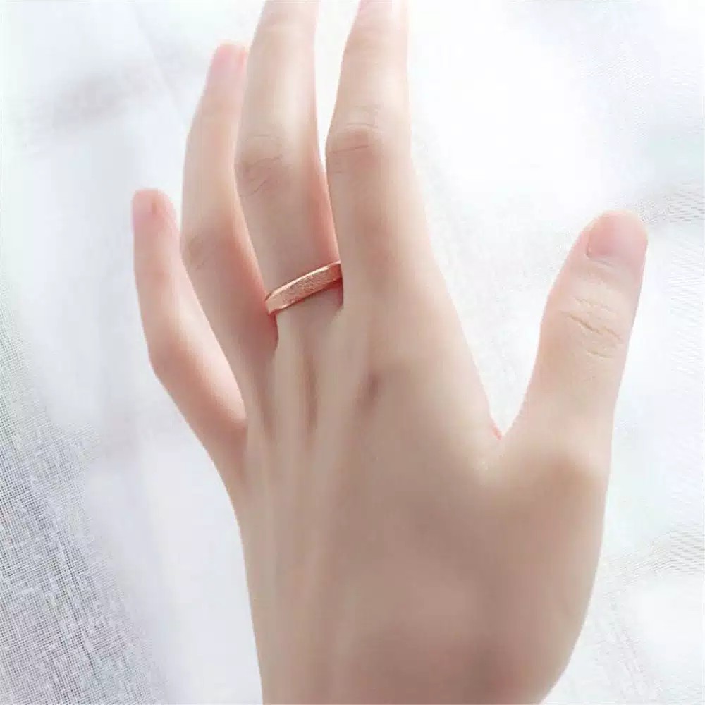 TBI Simple Ring Cincin Imitasi Pasangan Simple Rose Gold Silver Anti Karat