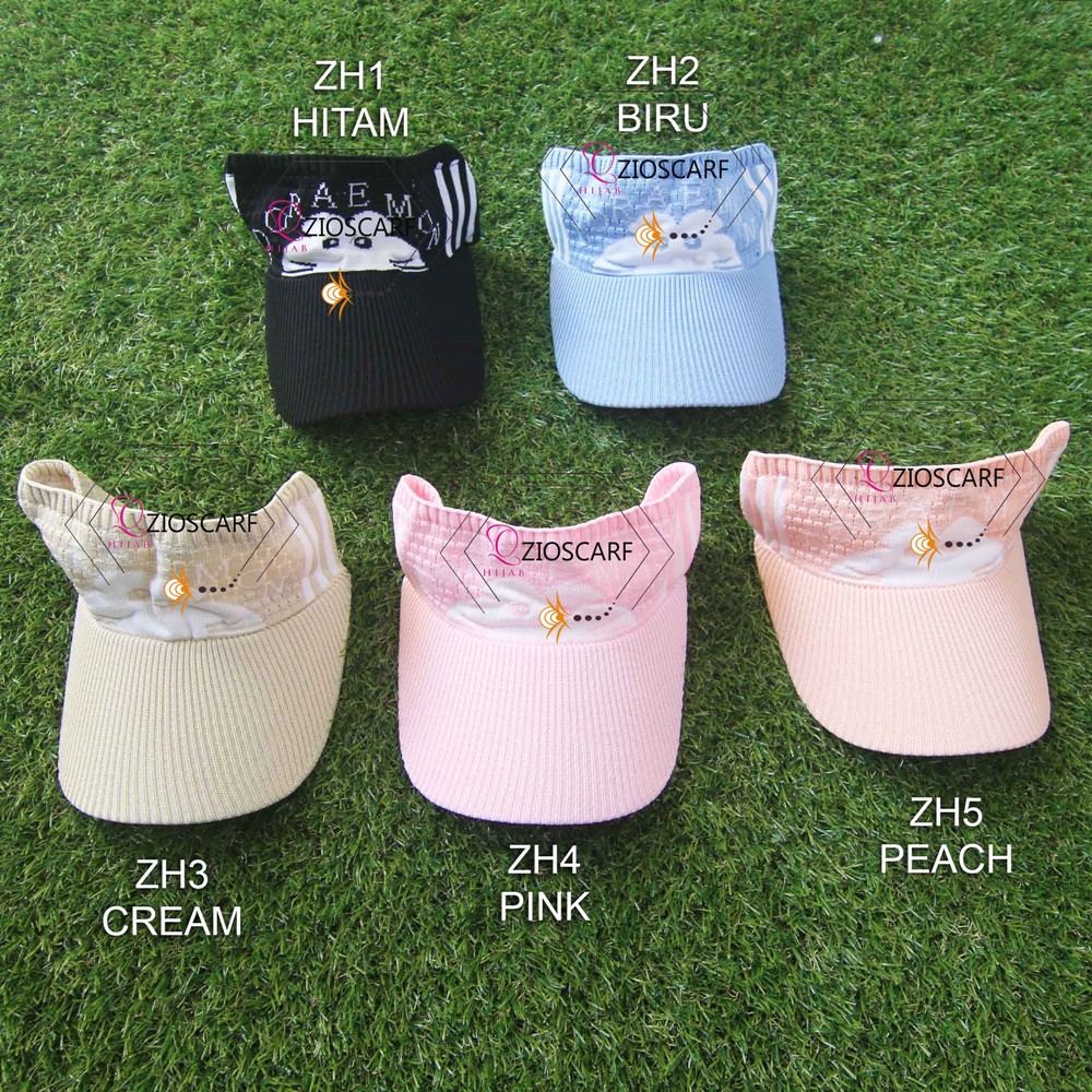 (COD) ZH Topi Visor anak Sunshade Motif Kartun Topi Baseball Anak topi rajut anak doaremon kitty