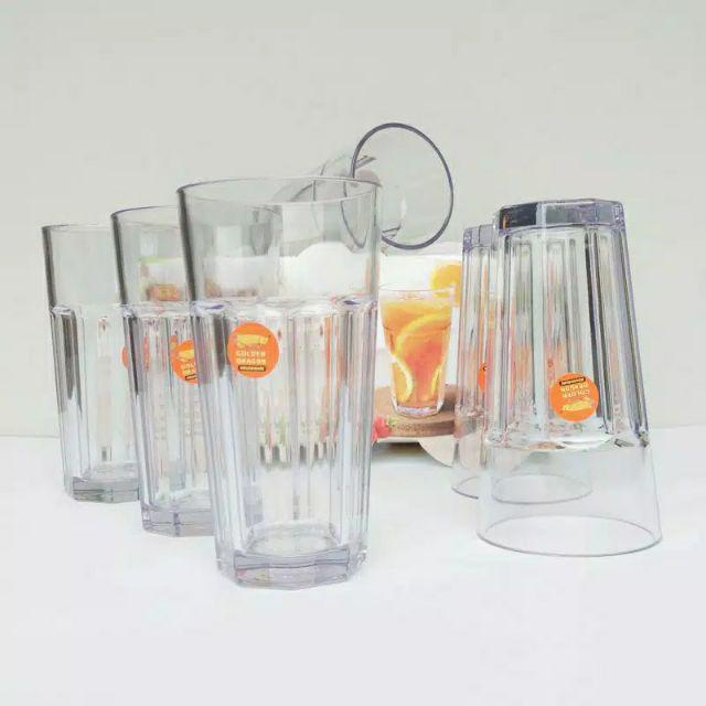 Gelas Ice Tea- Lemon Tea- Tumbler Plastik 877 (420 Ml) Food Grade Golden Dragon