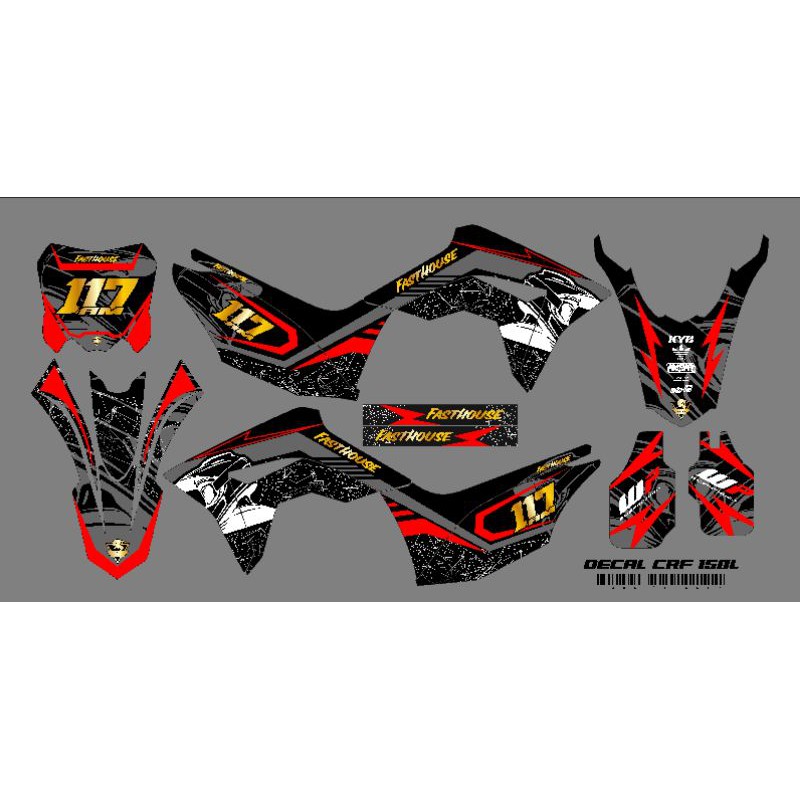 STICKER DECAL HONDA CRF150L FASTHOUSE