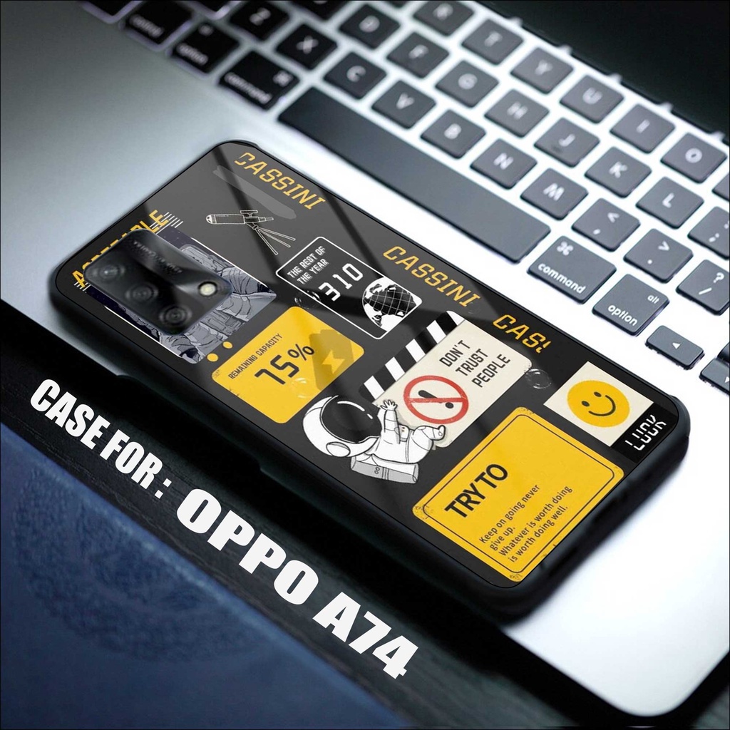 SRC Case OPPO A74 / A95 NASA TICKET Hardcase Glossy 2D Terbaru Casing OPPO Sarung Hp OPPO Softcase O