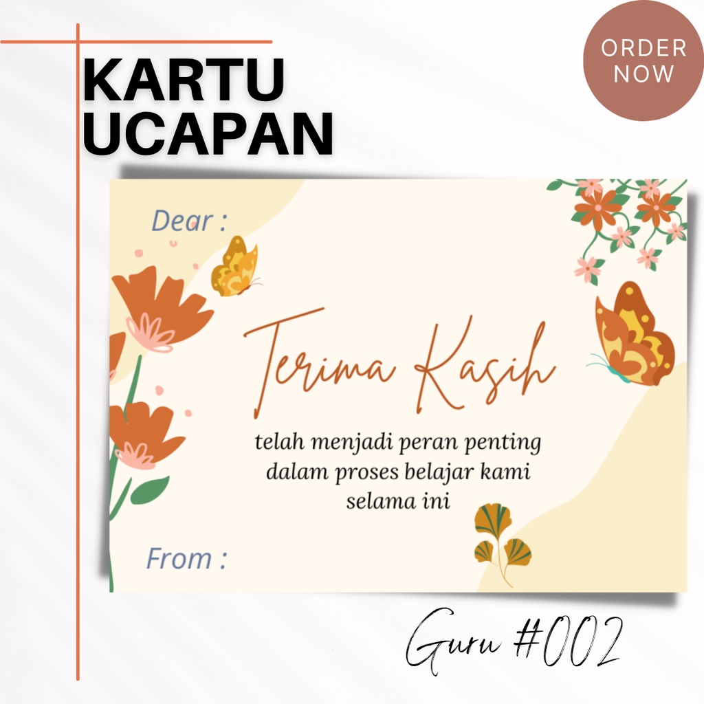 Jual 002 5X7CM KARTU GURU/SELAMAT HARI GURU/CARD TEACHER DAY ART