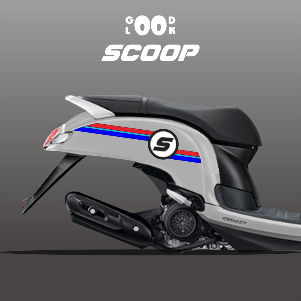 STRIPING STIKER LIST VARIASI HONDA SCOOPY FI NEW 2018 2019 2020 GRAFIS BMW M16 GARIS SIMPLE KEREN