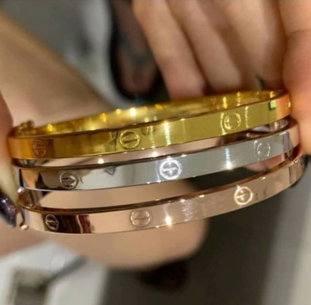 Gelang Titanium wanita dapat 3pc anti luntur  Gtt69 EL