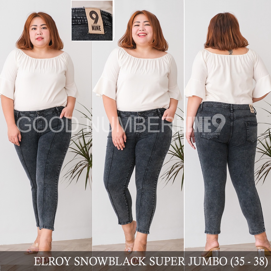 COURA JEANS SNOW BLACK SLIT SUPER BIGSIZE ELROY JUMBO