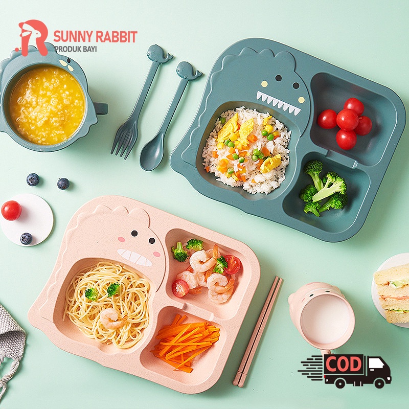 Set alat makan anak/Peralatan makan set/Peralatan Makan Sendok Dan Garpu Desain Dinosaurus Untuk Anak/Sendok garpu anak (B14-15-16)