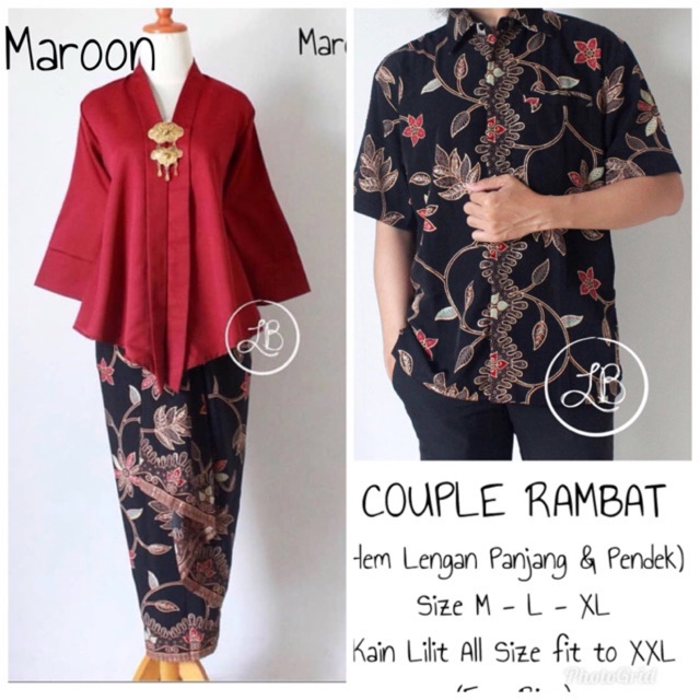 KEBAYA KUTUBARU FLOY COUPLE / KEBAYA MODERN / KEBAYA COUPLE