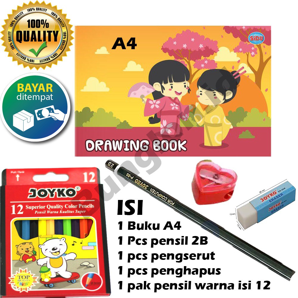 

Paket menggambar / paket mewarnai / buku gambar / pensil warna / MURAH