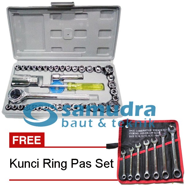  KUNCI SOCK SET 40 PCS KENMASTER KUNCI RING PAS SET 7 PCS 