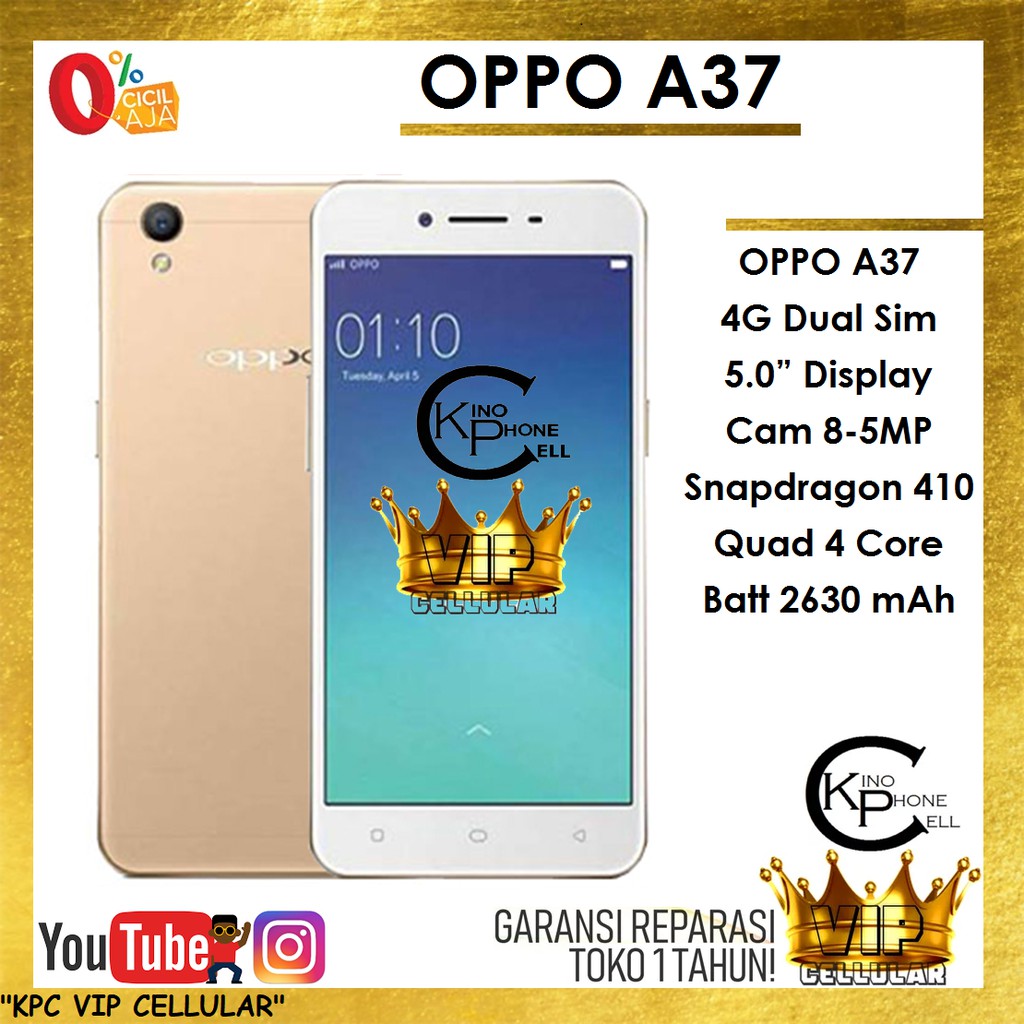 OPPO A37 16GB RAM 2GB 2/16 4G LTE KPC VIP | Shopee Indonesia