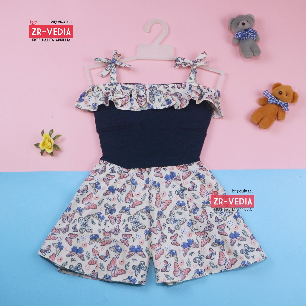 Jumpsuit Sweety uk 1-2 Tahun / Baju Anak Perempuan Adem Import Tank Top Overall Kensi Balita Cewek