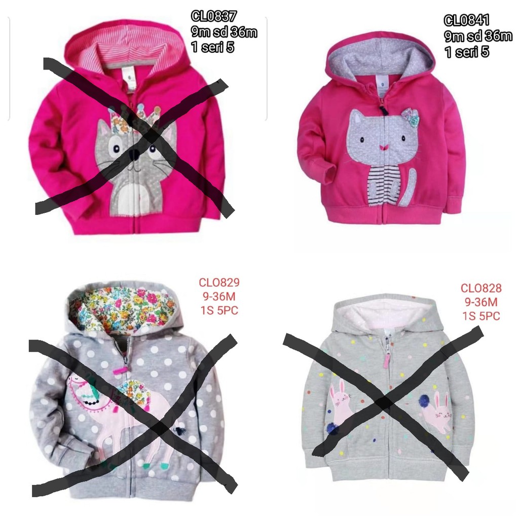 Jaket Mantel Bayi Anak 9M-3T Catell love motif terbaru