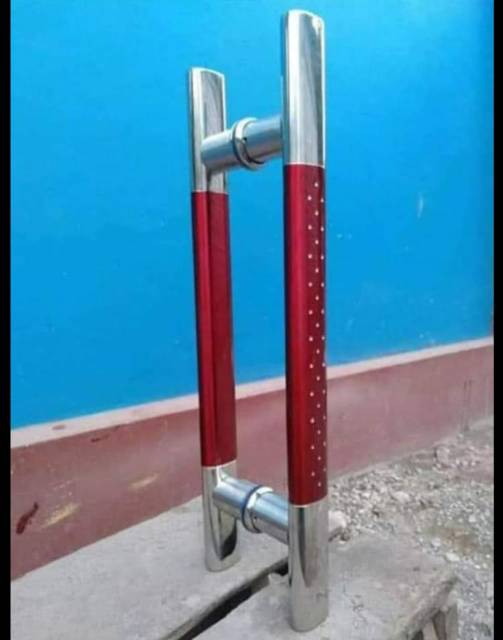 HANDLE PINTU RUMAH STENLIS 0.8 GAGANG TARIKAN PINTU RUMAH KACA maupun PINTU kayu BAUT TEMBUS 45cm