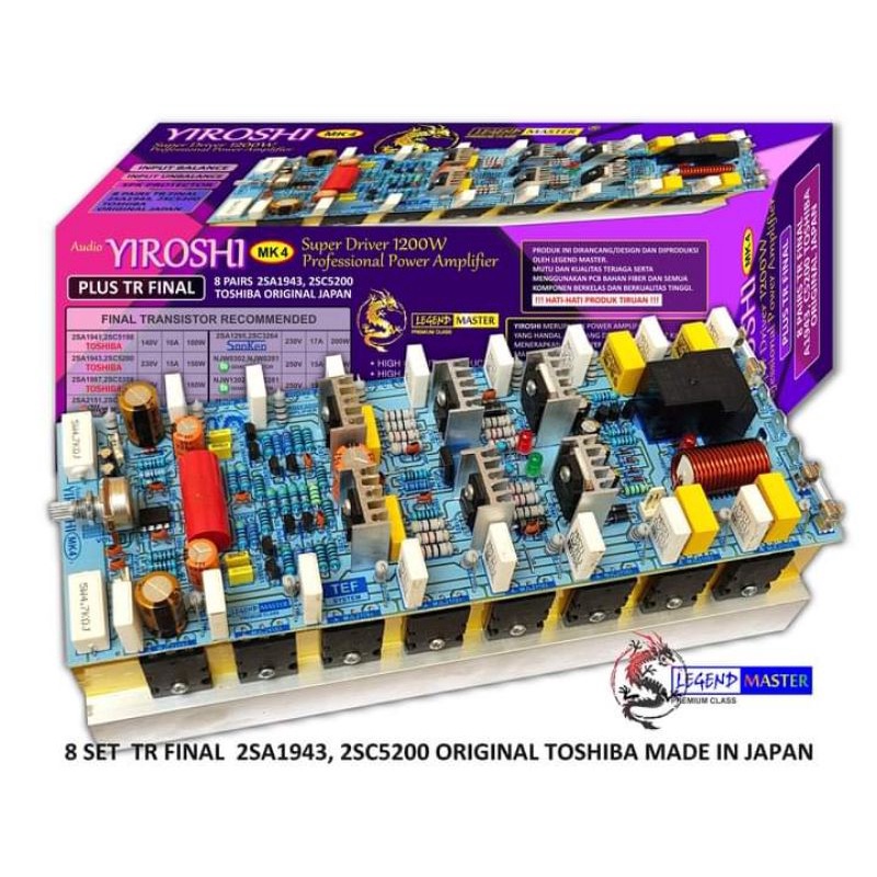 KIT POWER AMPLIFIER PROFESIONAL YIROSHI MK4 MK-4 1200 WATT + TR ORIGINAL
