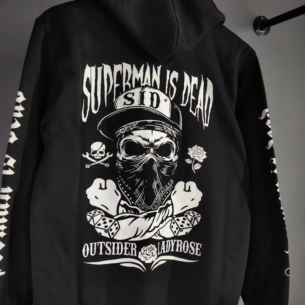 Sweater Hoodie Pria Distro Superman Is Dead Unisex Bahan Katun Fleece Tebal