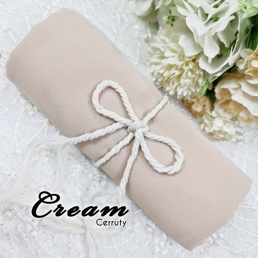 Part 1 Pasmina Polos Ceruty Baby Doll Pilih Warna [ Pilih Warna ]-cream