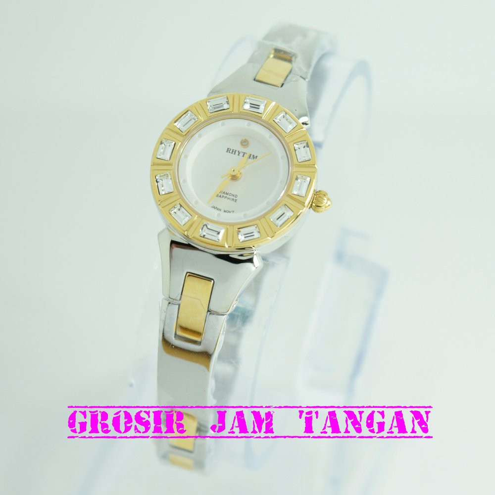 Jam Tangan Wanita Original Rhythm Diamond Merah Elegan