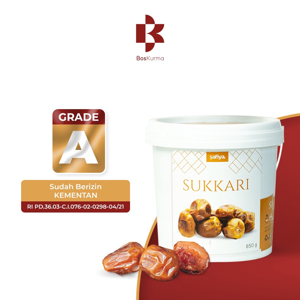 

Kurma Sukari Kemasan Ember Al Qassim 850 Gr Grade A Premium