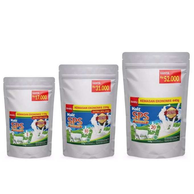 

SUSU KAMBING BUBUK HALT SPS KEMASAN POUCH 110g 220g 440g / susu kambing SPS / susu sps pouch bukan box / sachet