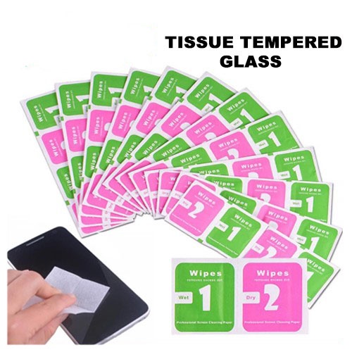 Tissue Tempered Glass Wipes Wet dan Dry Tisu Tisue Pembersih Layar Kaca Handphone Basah dan Kering