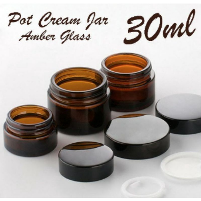 Pot Cream Kaca Amber 30ml Pot Krim 30gr Pot Kosmetik Jar Amber 30ml