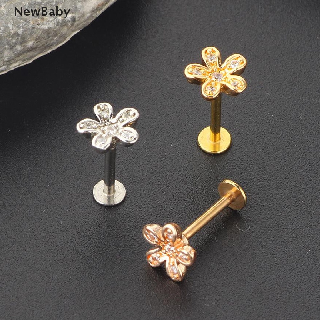 Anting Tusuk Bentuk Bunga Bahan Stainless Steel Untuk Hadiah Bayi