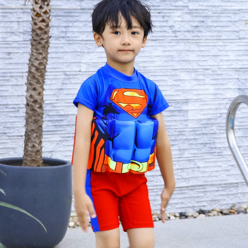 BAJU RENANG APUNG ANAK LAKI-LAKI PAKAIAN BERENANG MENGAPUNG ANAK PELAMPUNG MENGAMBANG MOTIF SUPERMAN