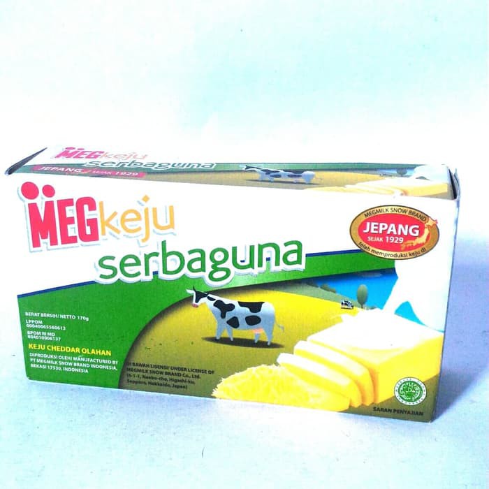 

Meg Keju Serbaguna 165 gram- Keju Cheddar Olahan - Murah Enak Sehat Bergizi