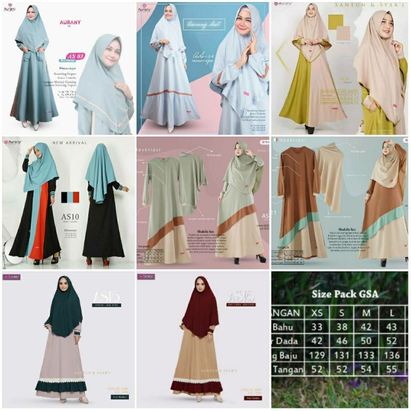 Gamis Aurany Set AS 03, AS 04, AS 06, AS 10, AS 11, AS 13, AS 16