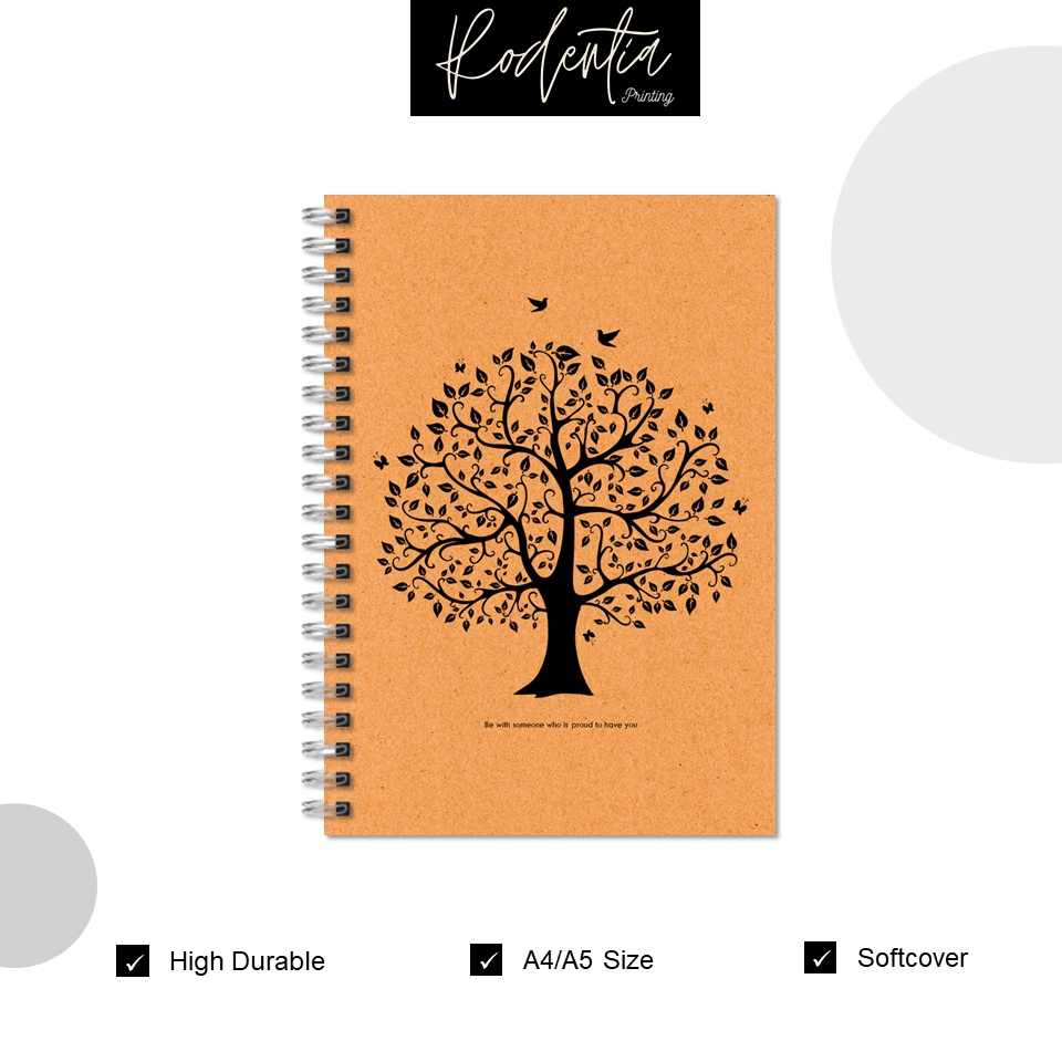 

Buku Catatan Note Books Vintage Rustik Motif Isi 50 100 Lembar Polos Jilid Spiral Ukuran A4 A5
