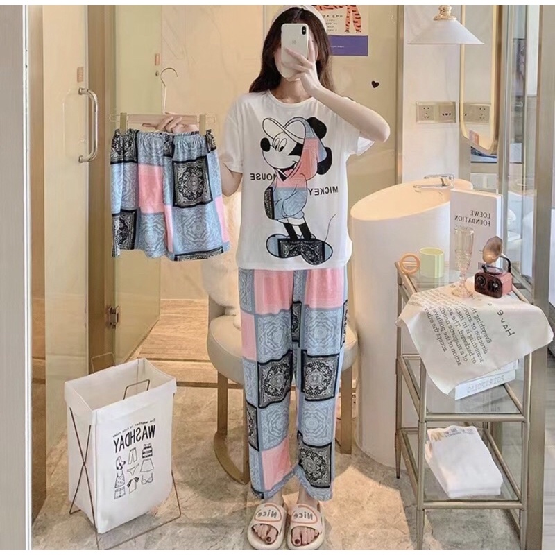 Baju Tidur Import Wanita set 3 in 1