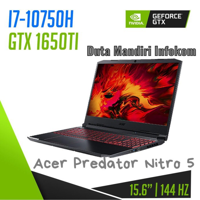 Acer Predator Nitro 5 AN515 55 - I7-10750H 8GB 512GB GTX 1650 Ti WIN10