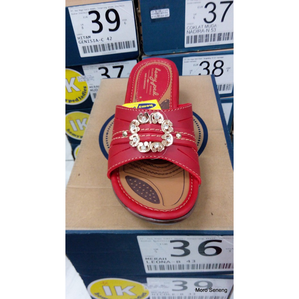 sandal selop wanita hak 5 cm HOMYPED ELEGANCE B 53 Merah size 36 38