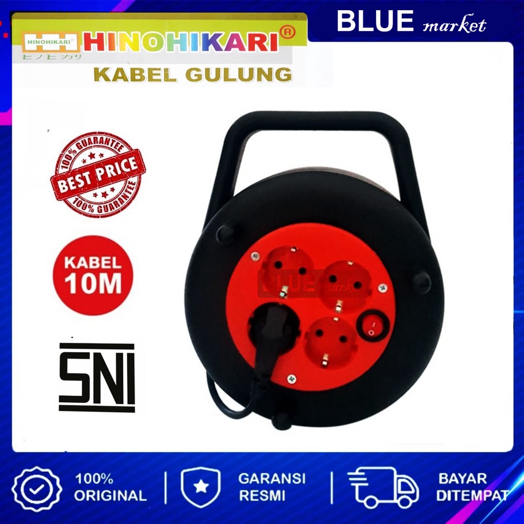 Co&amp;id-Kabel Roll Hinokari 10M , 15M/ Colokan Listrik / Kabel Box 10M , 15M +SWITCH