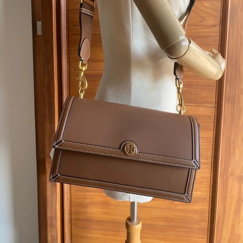 TB T monogram leather shoulder bag