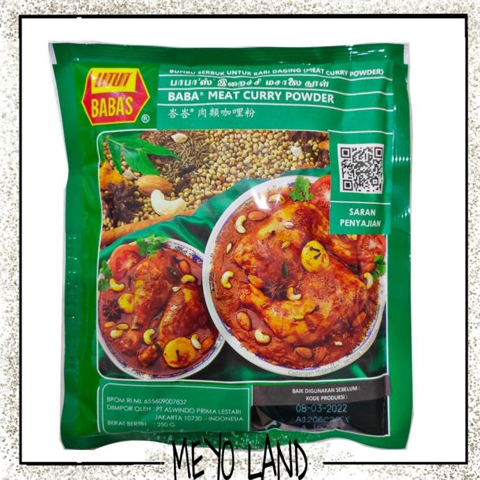 

[[COD]] BABA Bumbu Kari Daging Babas Baba's Meat Curry Powder 250g bubuk 250 g BERKUALITAS Kode 339