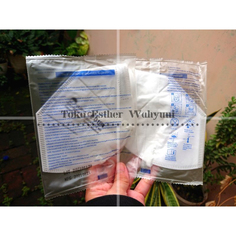 (Segel Pabrik/Free Packing&Disinari UV-C) Masker KN95 Hijab/Headloop 5 PLY Ecer/Kemasan Satuan Terpi
